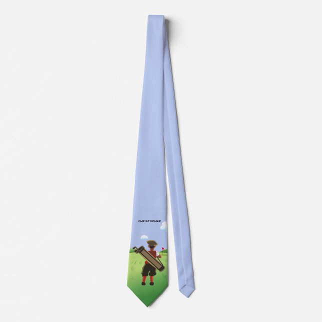 Fun Personalized Golfer on golf course Neck Tie (Front)