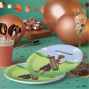 Fun Personalized Golfer on golf course Paper Plates