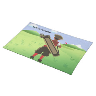 Fun Personalized Golfer on golf course Placemat