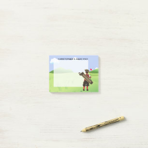 Fun Personalized Golfer on golf course Post-it Notes