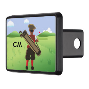 Fun Personalized Golfer on golf course Tow Hitch Cover