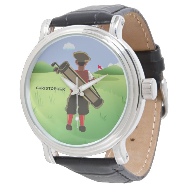 Fun Personalized Golfer on golf course Watch (Angled)