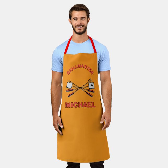 FUN! 🍖Personalized Grillmaster BBQ Apron  (Worn)