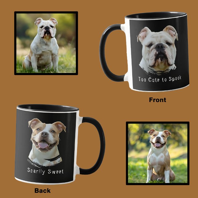 Fun Personalized Halloween Dog Photo Mug Too Cute  (Creator Uploaded)