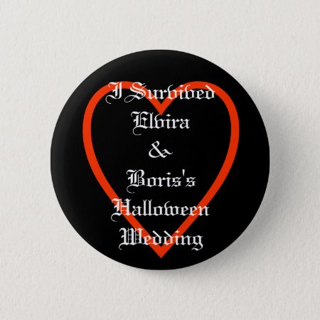 Fun Personalized Halloween Wedding Favors Pinback Button