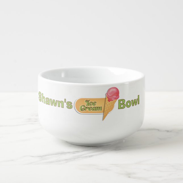 FUN! 🍨 Personalized Ice Cream Bowl – Custom Name  (Front)