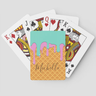 Fun Personalized Ice Cream Cone with Name Poker Cards