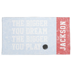 Fun Personalized Ice Hockey Inspirational Quote Pillow Case