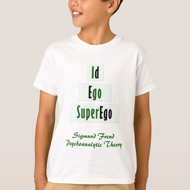 Fun Personalized Id, Ego and Superego Green, Black T-Shirt (Front)