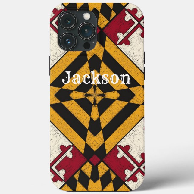 Fun Personalized iPhone Case Maryland Flag Graphic (Back)