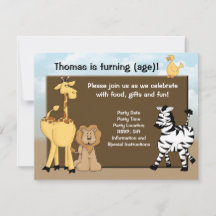Fun Personalized Jungle Birthday Party Invitation
