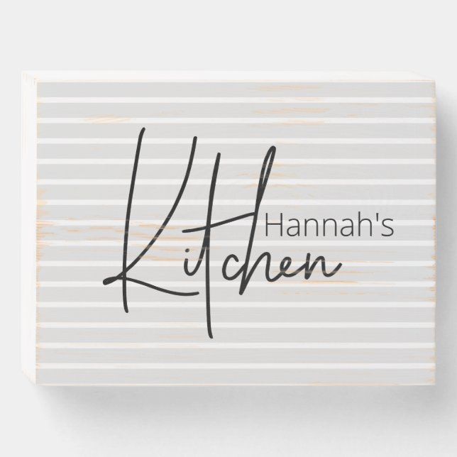 Fun Personalized Kitchen Wooden Box Sign (Front Horizontal)