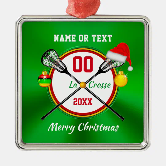 Lacrosse Male Personalized Christmas Tree Ornament