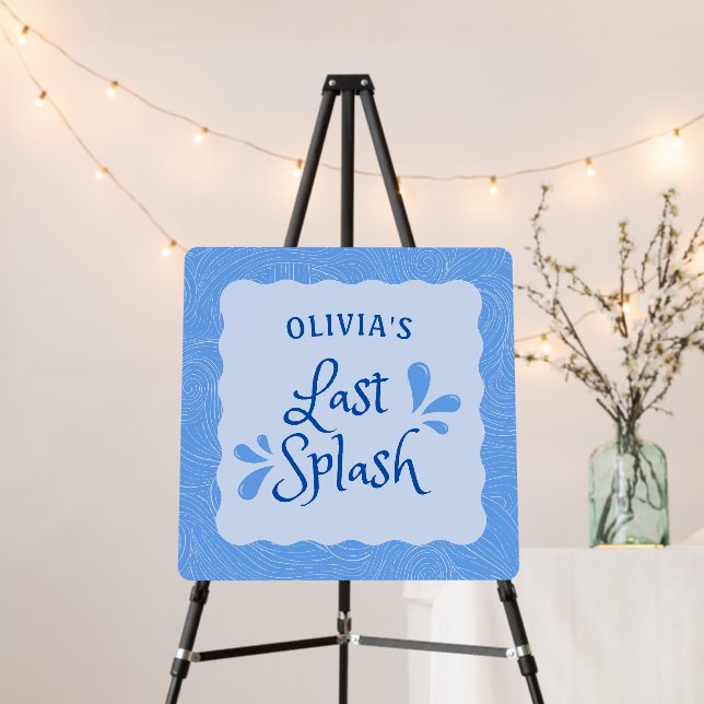 Fun Personalized "Last Splash" Bachelorette Party Foam Board (In Situ (Stand))
