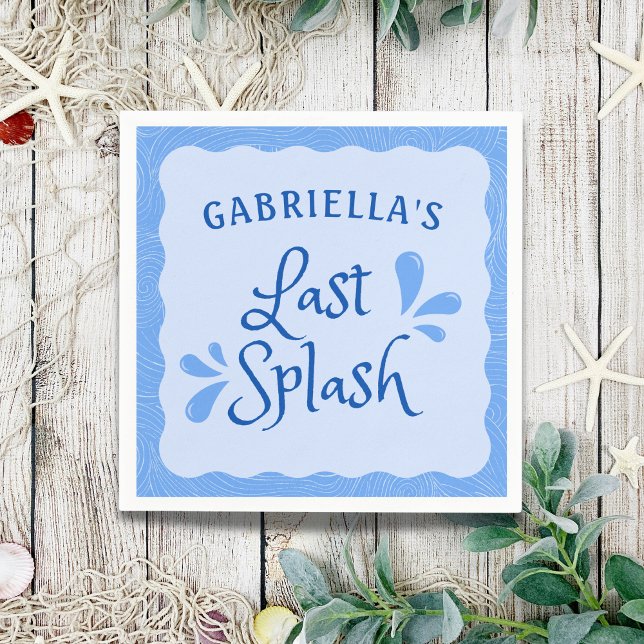 Fun Personalized "Last Splash" Bachelorette Party  Napkins (Creator Uploaded)