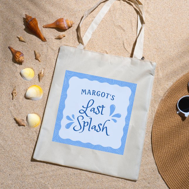 Fun Personalized "Last Splash" Bachelorette Party  Tote Bag (Creator Uploaded)