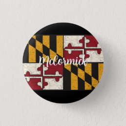 Fun Personalized Maryland Flag Lapel Metal Button