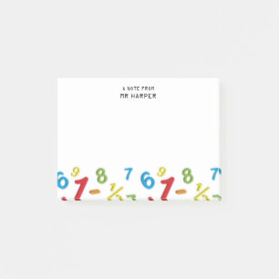 Fun Personalized Math123 numbers Post-it Notes