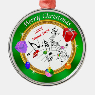 Fun Personalized Music Note Christmas Ornaments