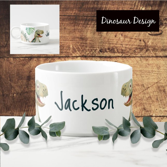 Fun Personalized Name Dinosaur Bowl (Creator Uploaded)