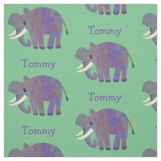 Fun Personalized Name with an Elephant Printed Fabric