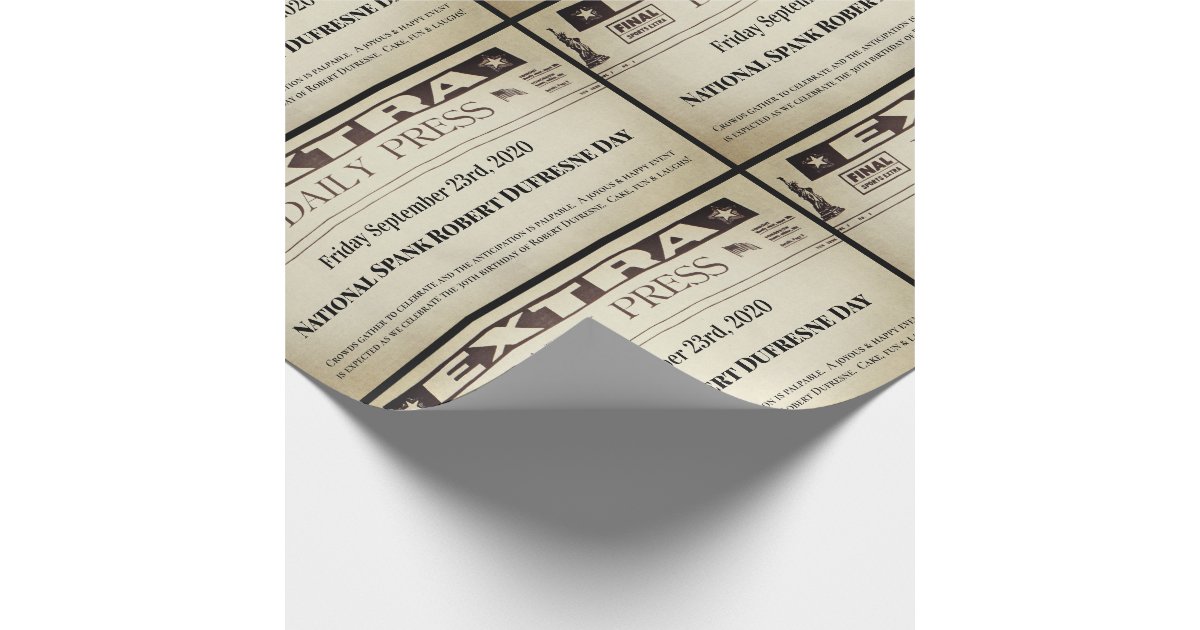 Fun Personalized Newspaper Wrapping Paper Zazzle