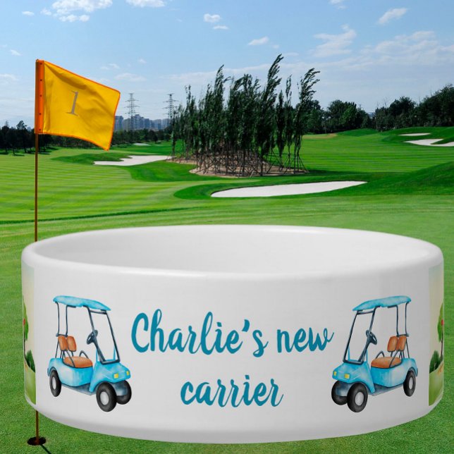 Fun Personalized Pet Golf Cart  Bowl (Creator Uploaded)