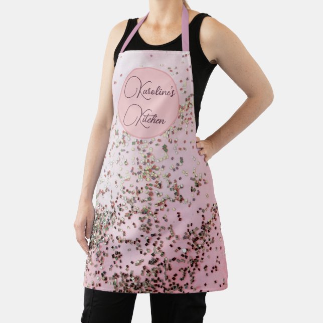 Fun Personalized Pink Confetti Apron (Insitu)