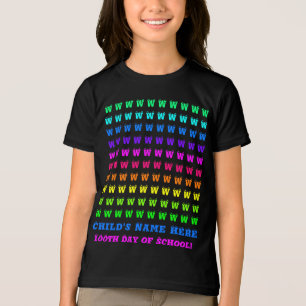 Fun, Personalized Rainbow Kids 100th Day of School Tri-Blend Shirt