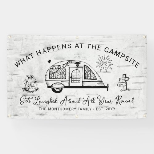 Fun Personalized Rustic Camping Banner