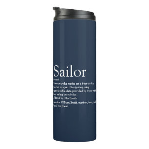 Fun Personalized Sailor Definition Navy Blue Thermal Tumbler