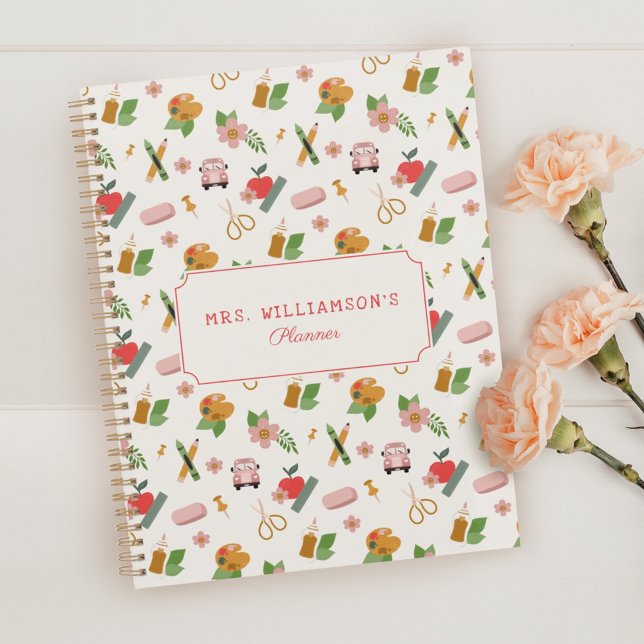 Fun Personalized School Teacher Pattern Planner (Creator Uploaded)