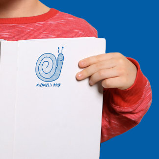 Fun Personalized Snail Bookplate Self-inking Stamp