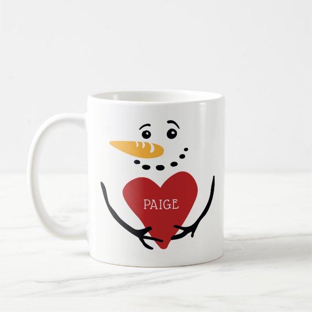 Fun Personalized Snowman Coffee Mug (Left)