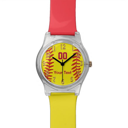 Fun Personalized Softball Watch for Girls