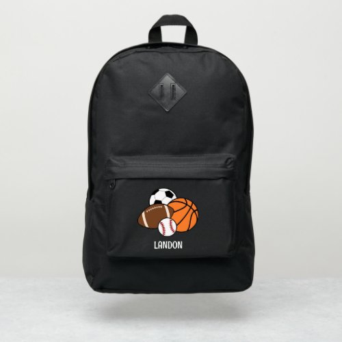Fun personalized sports fan baseball football  port authority backpack