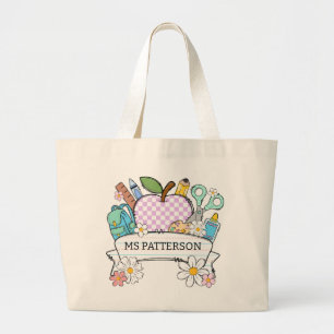 Fun Personalized Teacher Large Tote Bag