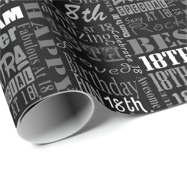 Fun Personalized Unique 18th Birthday Party Favors Wrapping Paper (Roll Corner)