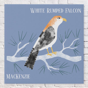 Fun Personalized Watercolor Falcon Art Faux Canvas Print