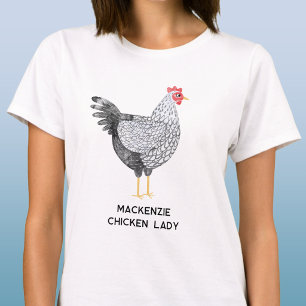 Fun Personalized Watercolor Wyandotte Chicken Lady T-Shirt