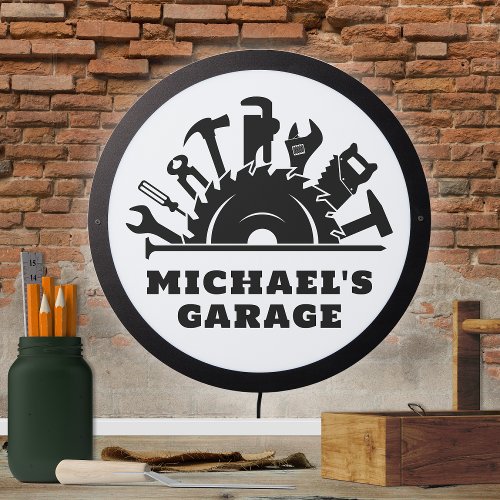 Fun Personalized Work Tools Garage LED Sign