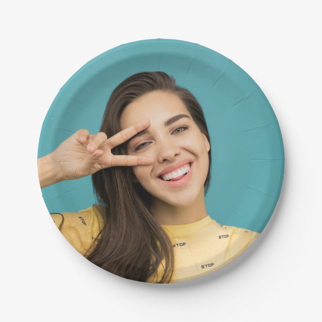 Fun Personalized Your Face Custom Photo  Paper Plates (Front)