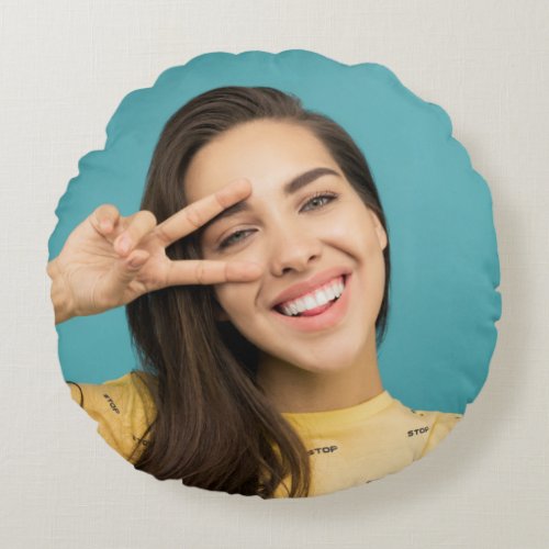 Fun Personalized Your Face Custom Photo Round Pillow