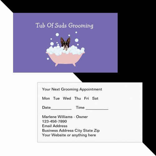 Fun Pet Grooming Appointment Business Cards