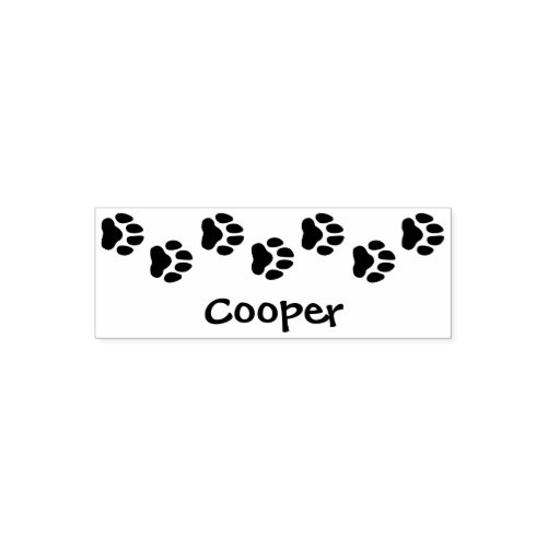 Fun Pet Paw Print Stamp with Name Cooper