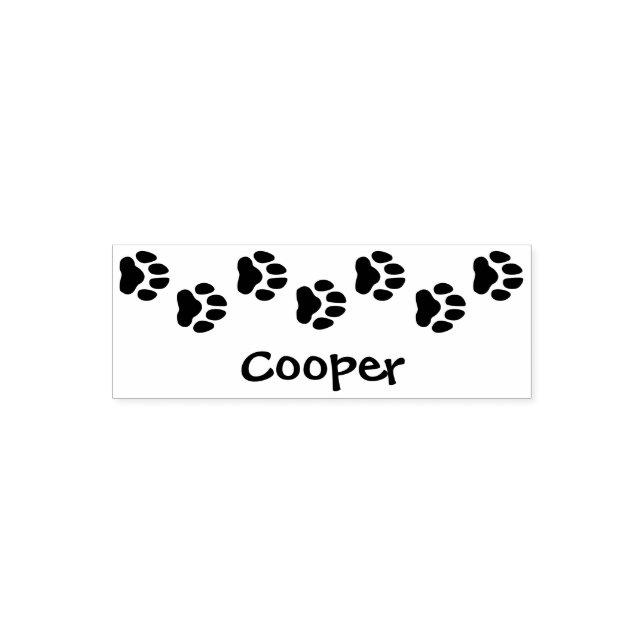Fun Pet Paw Print Stamp with Name Cooper (Design)