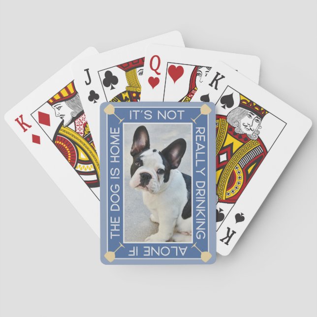 Fun Pet Photo | Drinking With The Dog Poker Cards (Back)