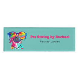 Fun Pet Sitter Dog Walker Business Name Tag