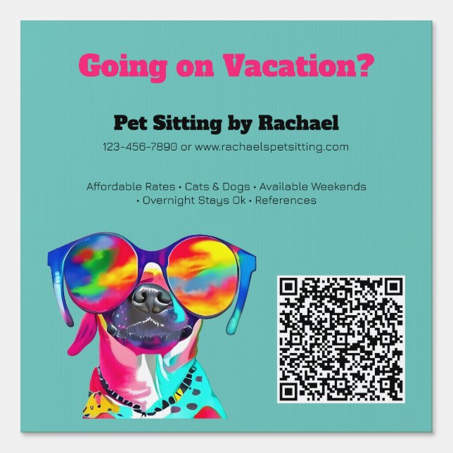 Fun Pet Sitter Dog Walker Business Sign (Front)