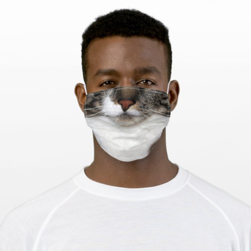 Fun Pet Tabby Cat Nose and Face Funny Adult Cloth Face Mask